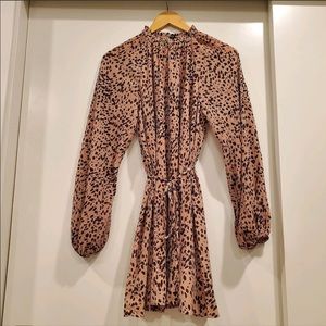 Long sleeve animal print dress